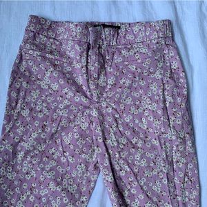 ZARA pink floral pants large